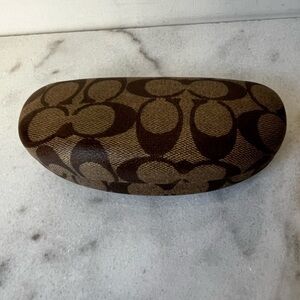 Coach logo Brown Patterned Eyeglass Case